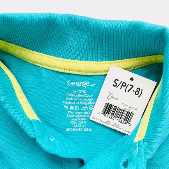 NWT Boys Turquoise Polo Shirt - Picture 3 of 3